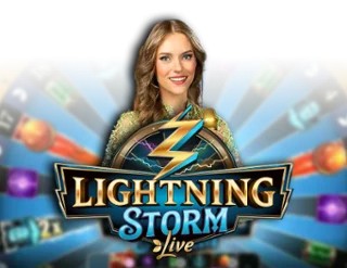 Lightning Storm slot logo by Evolution at HappySpins Casino