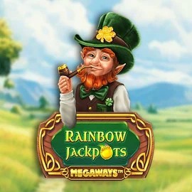 Rainbow Jackpots Megaways slot logo by Red Tiger Gaming at HappySpins Casino
