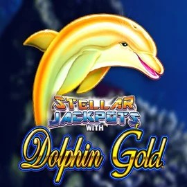Dolphin Gold with Stellar Jackpots slot logo by Lightning Box Game at HappySpins Casino