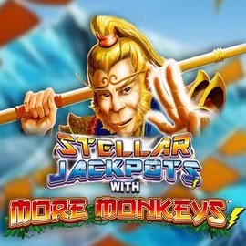 Official Jackpots logo: Stellar Jackpots with More Monkeys by Lightning Box Game at HappySpins Casino