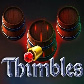 Thimbles slot logo by Evoplay at HappySpins CasinoThimbles